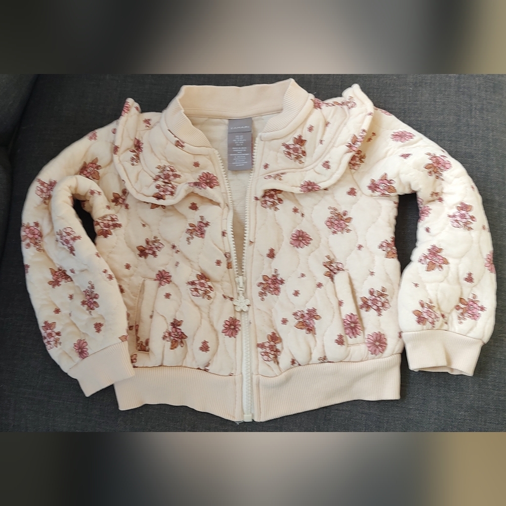 Tahari Cream Floral Embroidered Jacket 4T